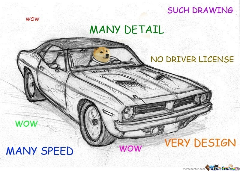 800x571 Many Meme, Very Funny, Much Drawing By Trinsualt - Funny Car Sketch