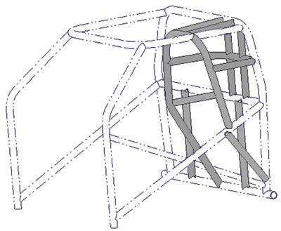 400x329 Sampw 13 363 Funny Car Roll Cage Conversion Kit 4130n Chrome Moly - Funny Car Sketch