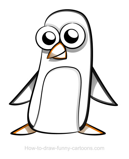 420x518 Penguin Drawings (Sketching + Vector) - Funny Cartoon Sketches