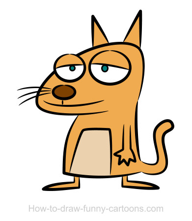 391x449 Cat Drawing (Sketching + Vector) - Funny Cat Sketch