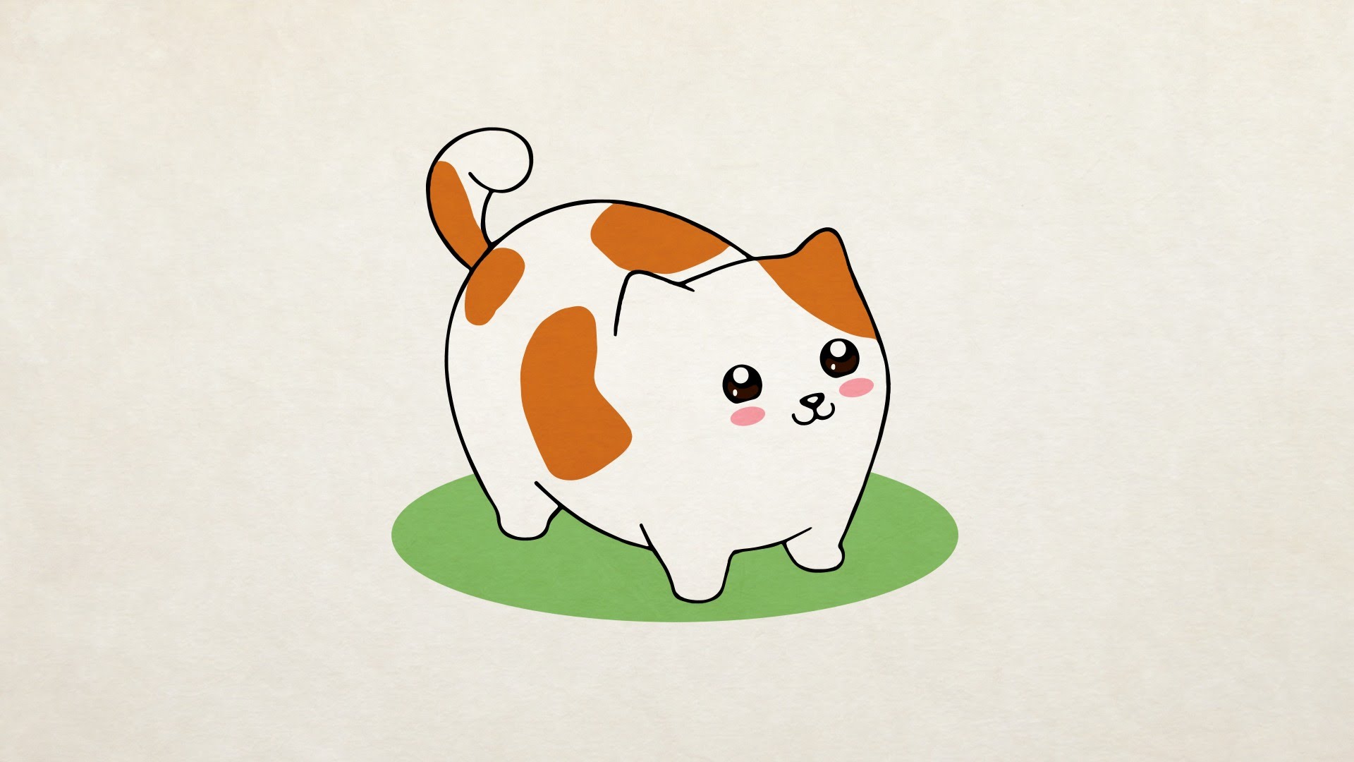 1920x1080 How To Draw] A Cute Cat - Funny Cat Sketch