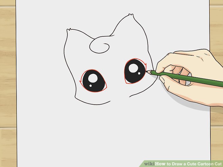 728x546 How To Draw A Cute Cartoon Cat 8 Steps (With Pictures) - Funny Cat Sketch