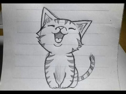 480x360 How To Draw Cute Kitty Cat Step By Step For Beginners - Funny Cat Sketch