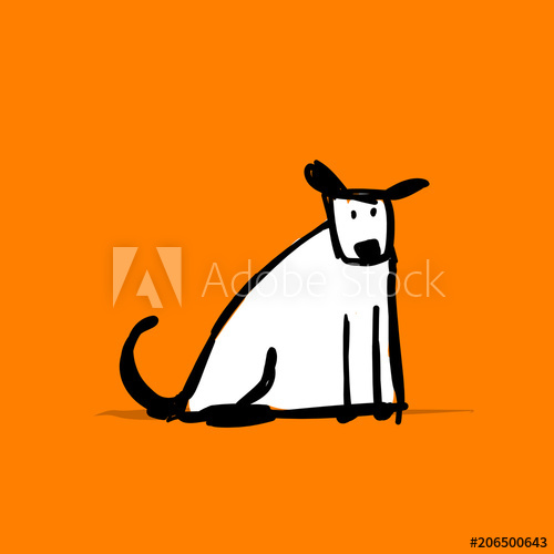 500x500 Funny Dog, Sketch For Your Design - Funny Dog Sketch