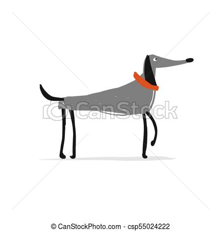 450x470 Funny Dog, Sketch For Your Design. Vector Illustration. - Funny Dog Sketch