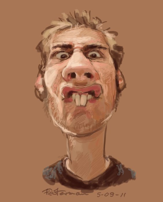 565x700 William Fiesterman One Painting Or Drawing Per Day Strange - Funny Face Sketch