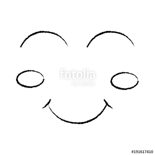 500x500 Cartoon Funny Face Winking Eyes Happy Vector Illustration Sketch - Funny Face Sketch