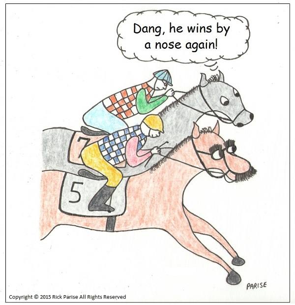 600x620 Horse Race Funny Finish Cartoons Comics Rick Parise - Funny Horse Sketches