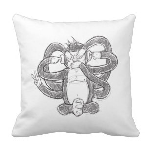 307x307 Funny Monkey Pillows - Funny Monkey Sketch