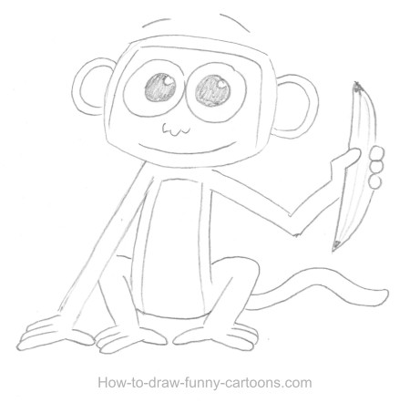450x442 Monkey Drawings (Sketching + Vector) - Funny Monkey Sketch