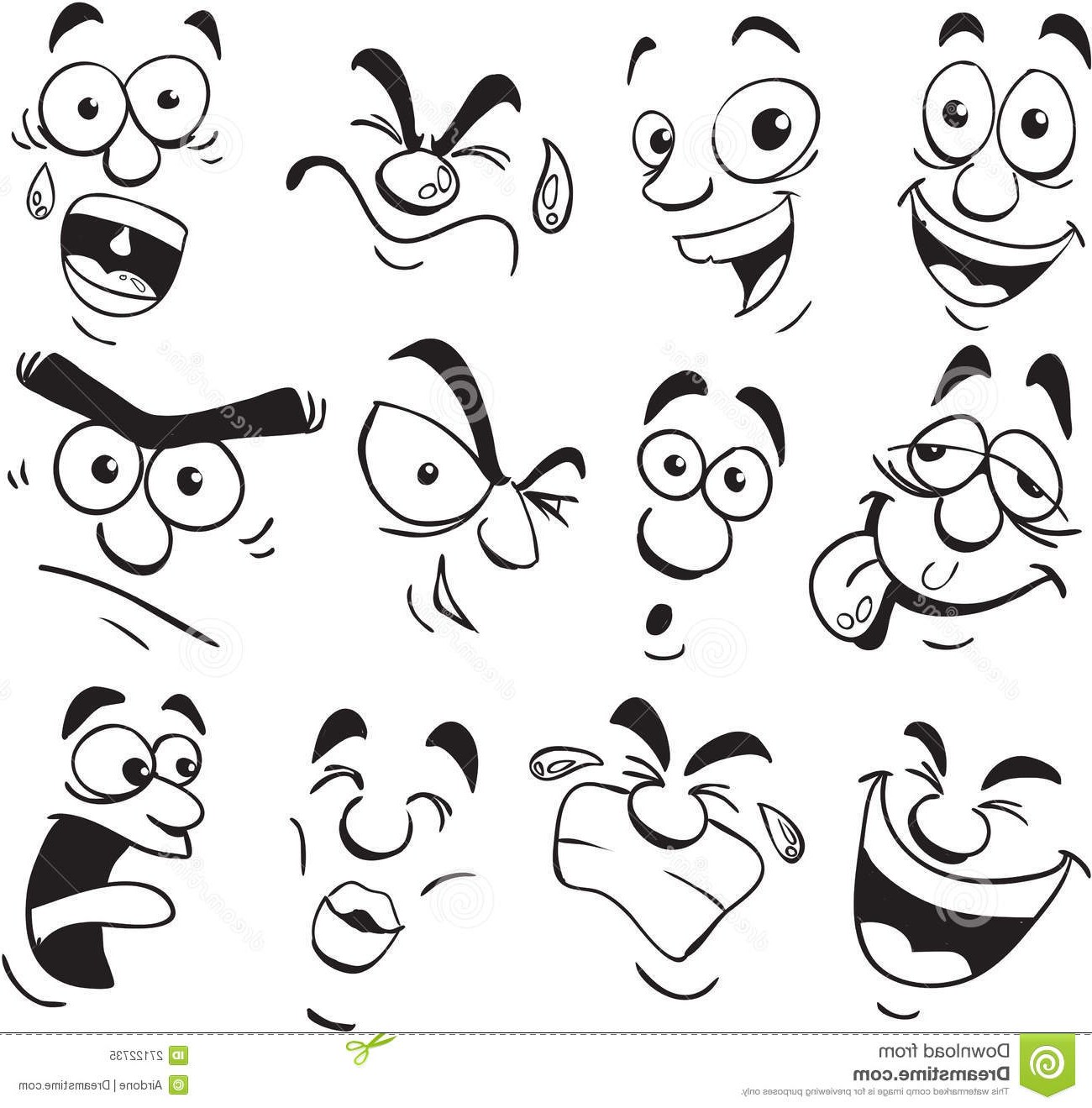 Weird Face Drawings Sketch Coloring Page