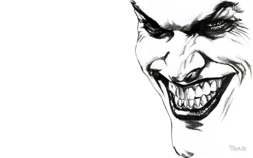 850x531 Joker Smile Pencil Sketch Funny Art Wallpaper - Funny Sketch Pictures