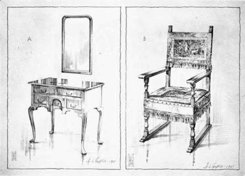 500x359 Interiors And Furniture. Part 3 - Furniture Sketch