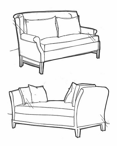 401x500 Furniture Sketches Concept Sketches For Custom Furniture D - Furniture Sketches