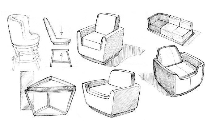 670x426 Industrial Design Sketches Furniture - Furniture Sketches