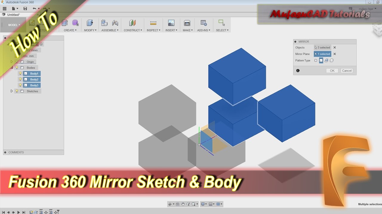 1280x720 Fusion 360 How To Mirror Sketch And Body - Fusion 360 Copy Sketch