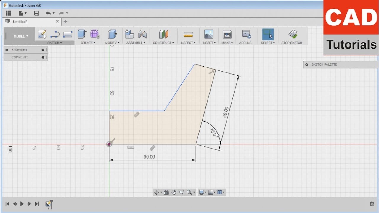 1280x720 Fusion 360 Line Tool Fusion 360 Line Angle Fusion 360 Sketch - Fusion 360 Copy Sketch