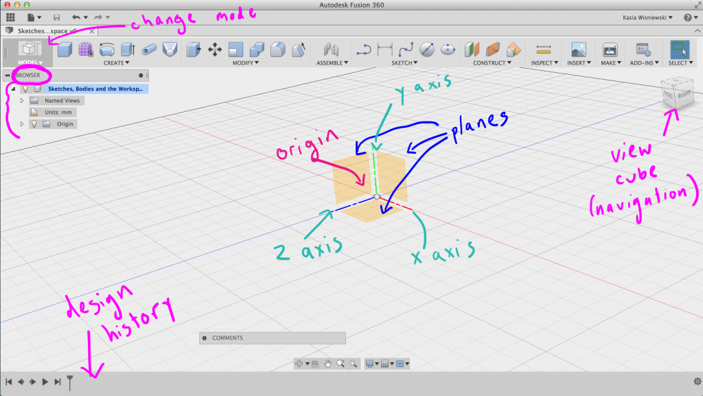 1024x577 Fusion 360 Sketches, Bodies, And Navigating The Workspace Beulah - Fusion 360 Copy Sketch