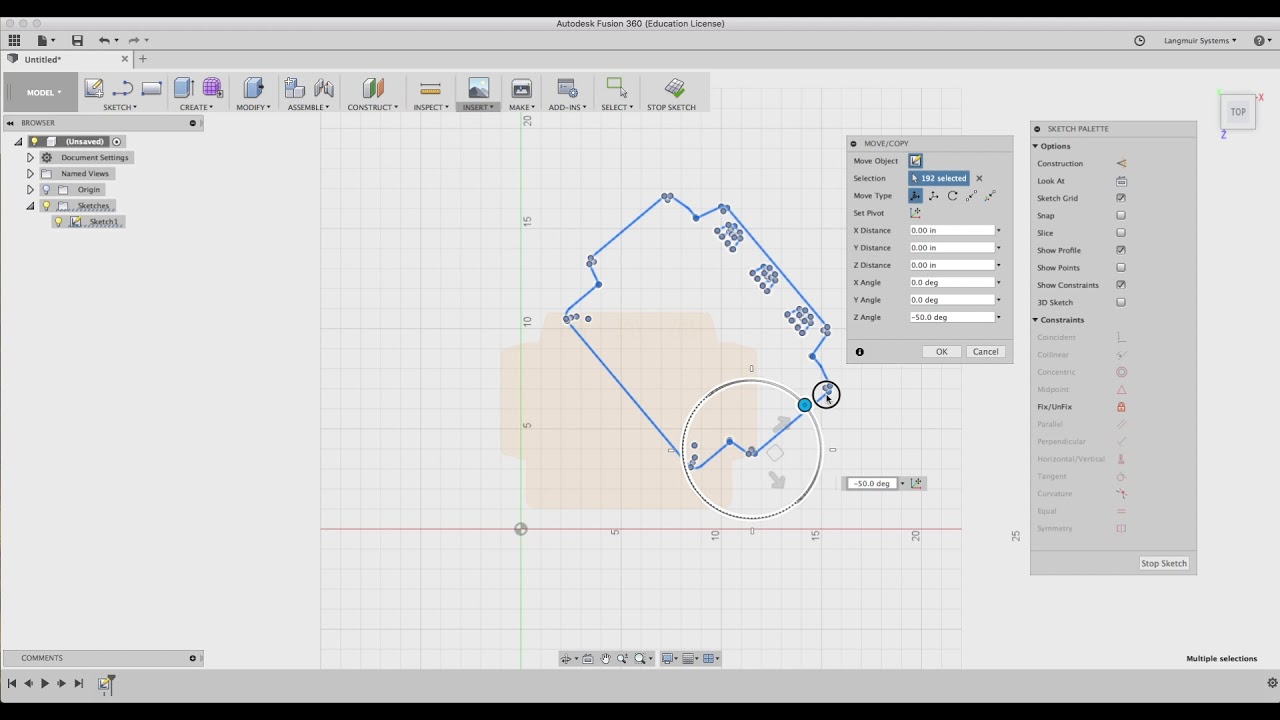 1280x720 Fusion 360 Tutorial Sketch Move, Copy, And Scale - Fusion 360 Copy Sketch