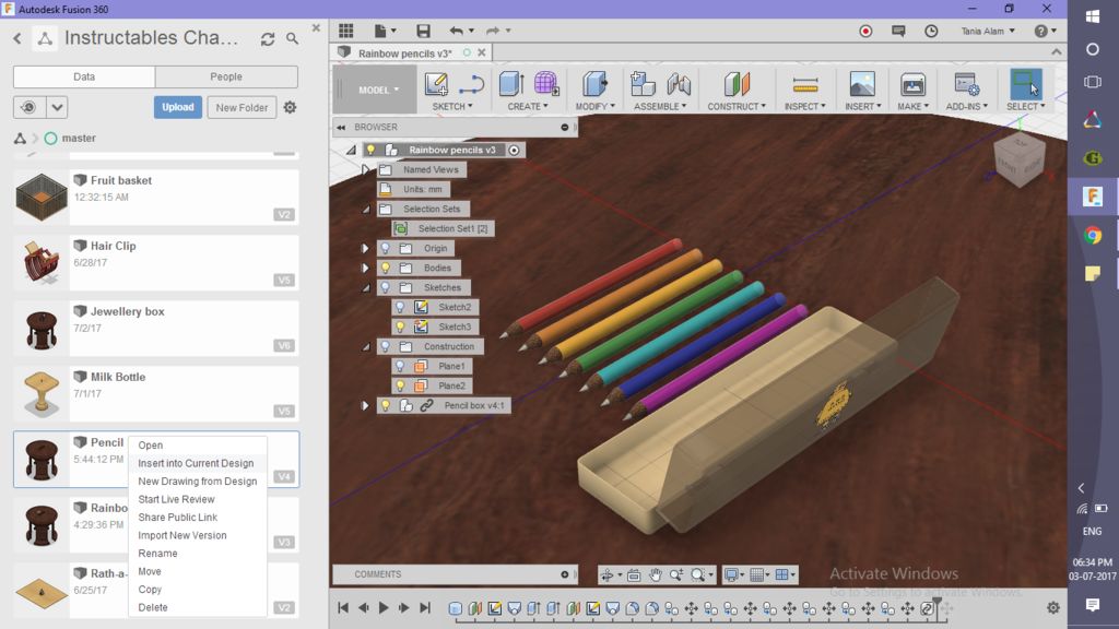 1024x576 Create A Set Of Rainbow Pencils In 10 Mins Using Fusion 360 5 - Fusion 360 Copy Sketch
