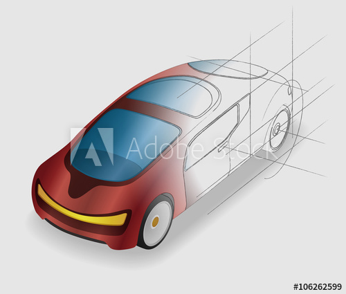 500x425 Futuristic Design Vehicle, Future Car, Design Sketch, Vector - Future Car Sketch