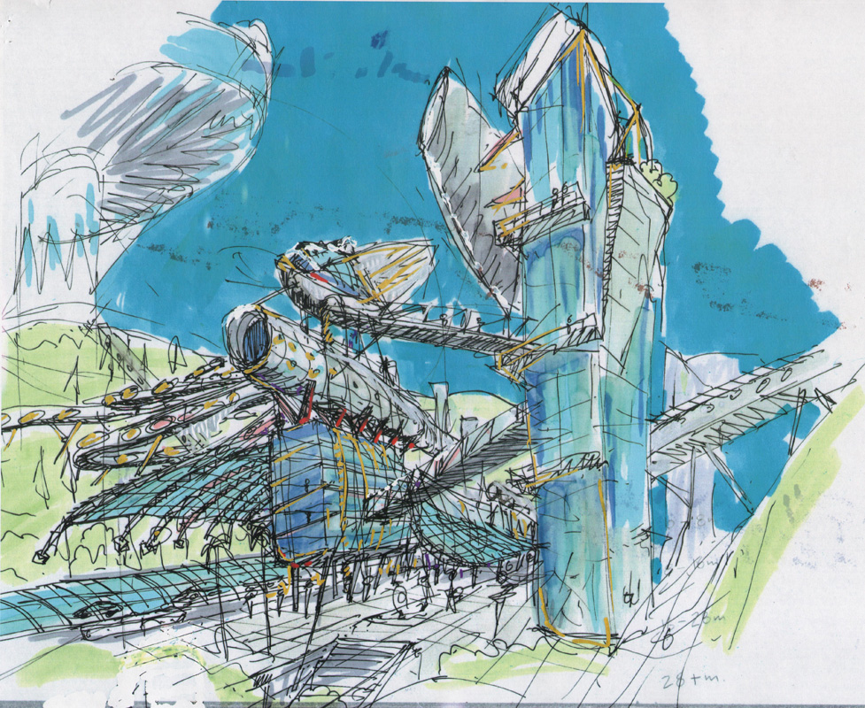 Future City Sketch at PaintingValley.com | Explore collection of Future