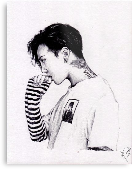 429x550 G Dragon Metal Prints By Carellaart Redbubble - G Dragon Sketch