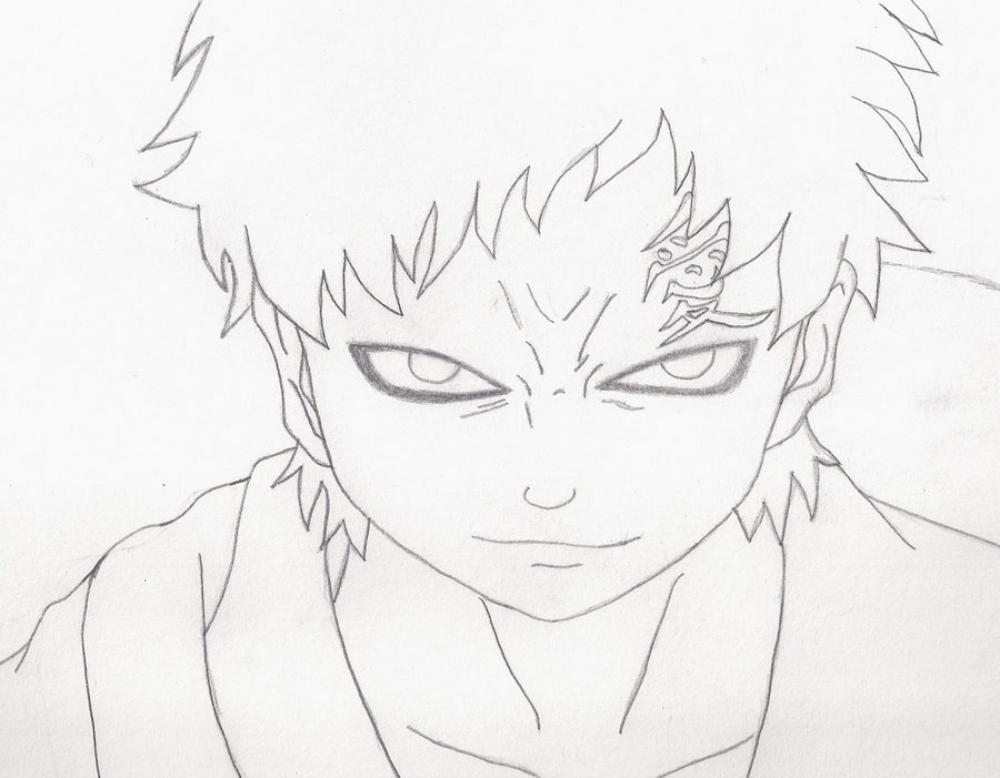 900x701 Gaara Sketch 2 By Annareru - Gaara Sketch
