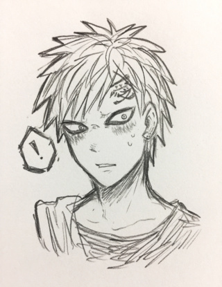320x415 Gaara Drawings On Paigeeworld. Pictures Of Gaara - Gaara Sketch