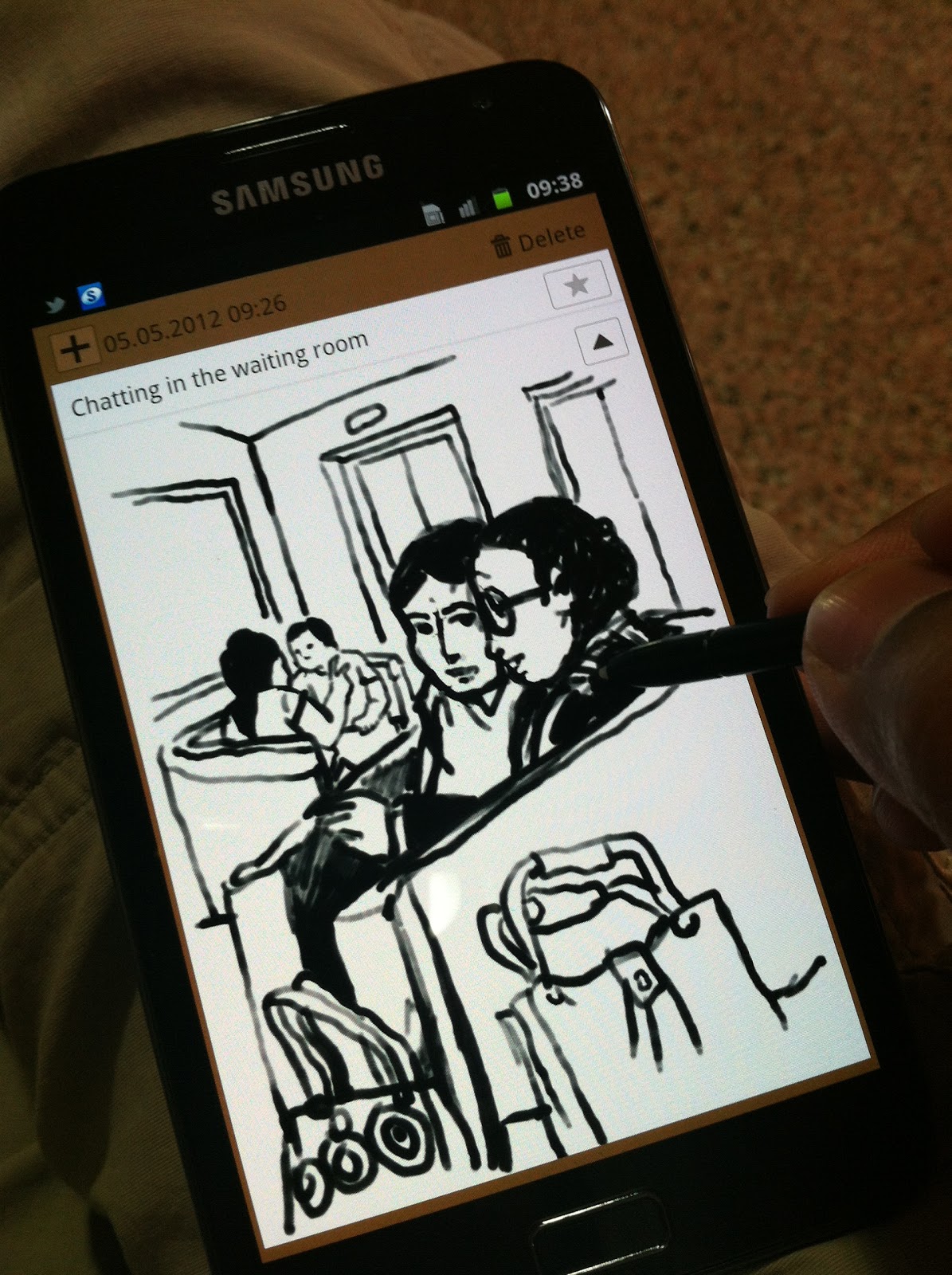 1195x1600 Our Artful Life Drawing With Galaxy Note - Galaxy Note Sketch