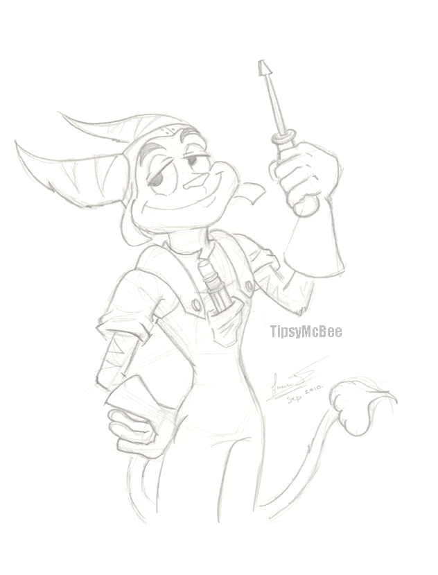 632x829 Fan Art Overalls Ratchet (Sketch) - Galaxy Sketch