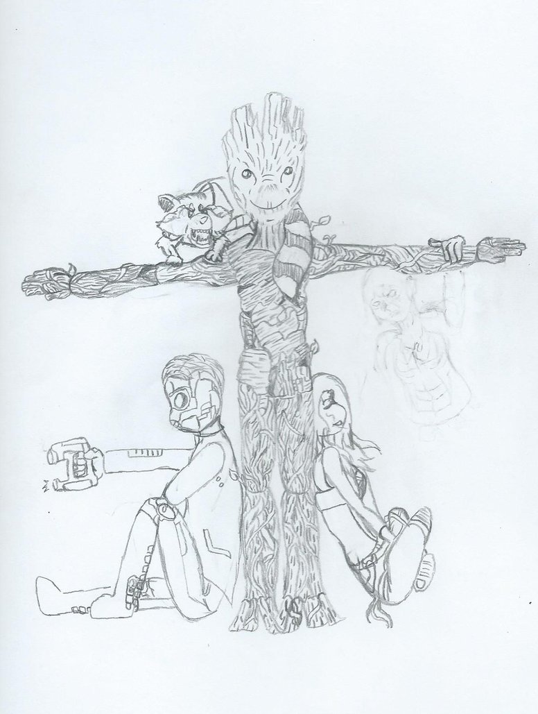 776x1029 Guardians Of The Galaxy Sketch By Suparogue - Galaxy Sketch