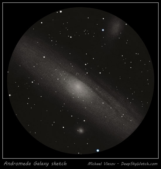 550x577 Andromeda Galaxy (Messier 31, 32, 110) - Galaxy Sketch