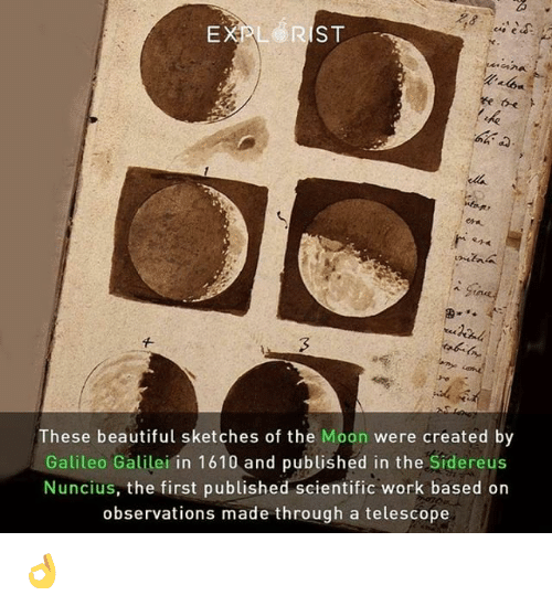 500x549 St Ex These Beautiful Sketches Of The Moon Were Created By Galileo - Galileo Sketches