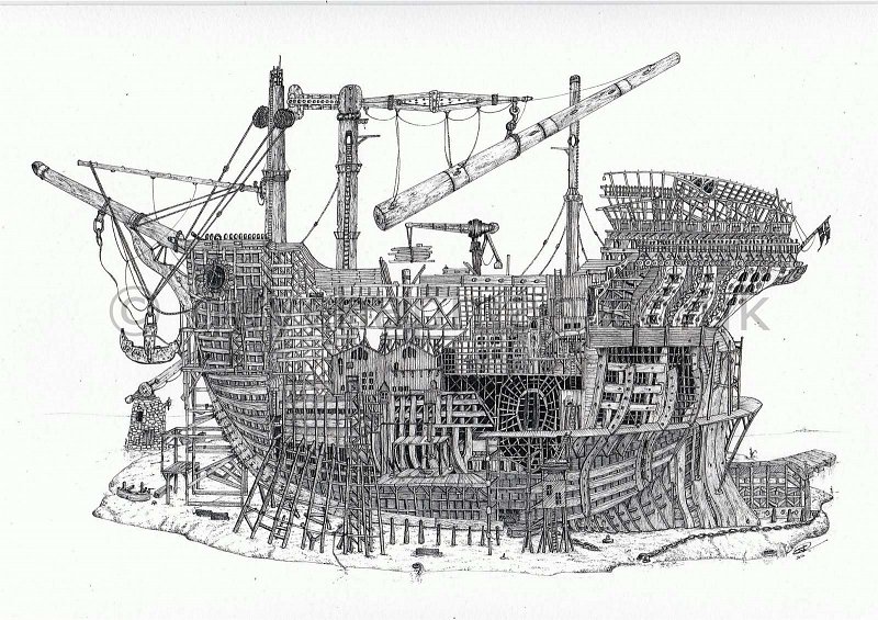 800x565 The Old Galleon - Galleon Sketch