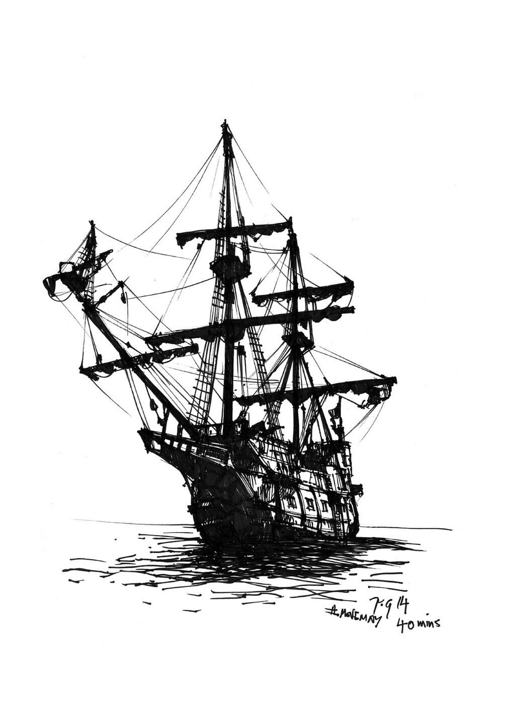 1024x1409 Movemay - Galleon Sketch