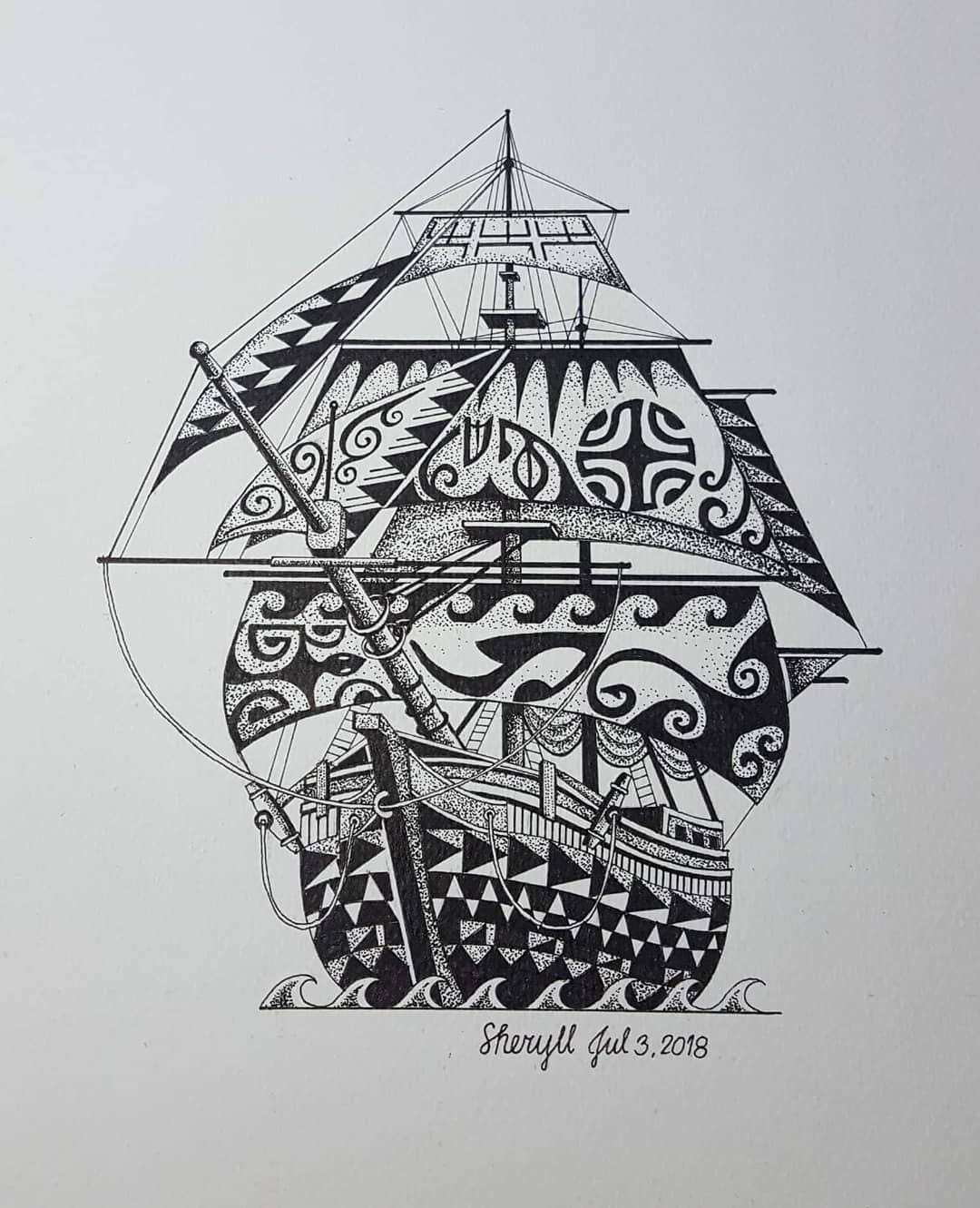 1080x1331 Sheryllsketches - Galleon Sketch