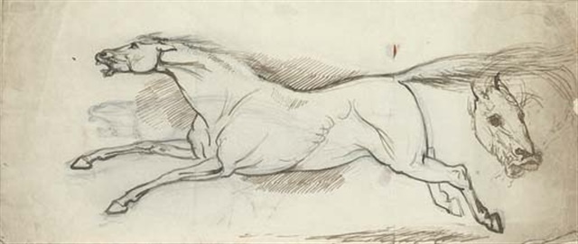 640x271 Study Of A Galloping Horse And Subsidiary Sketches Of A Horses - Galloping Horse Sketch