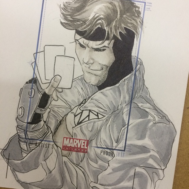 640x640 Gambit Sketch Card Commission Daniel Hdr - Gambit Sketch