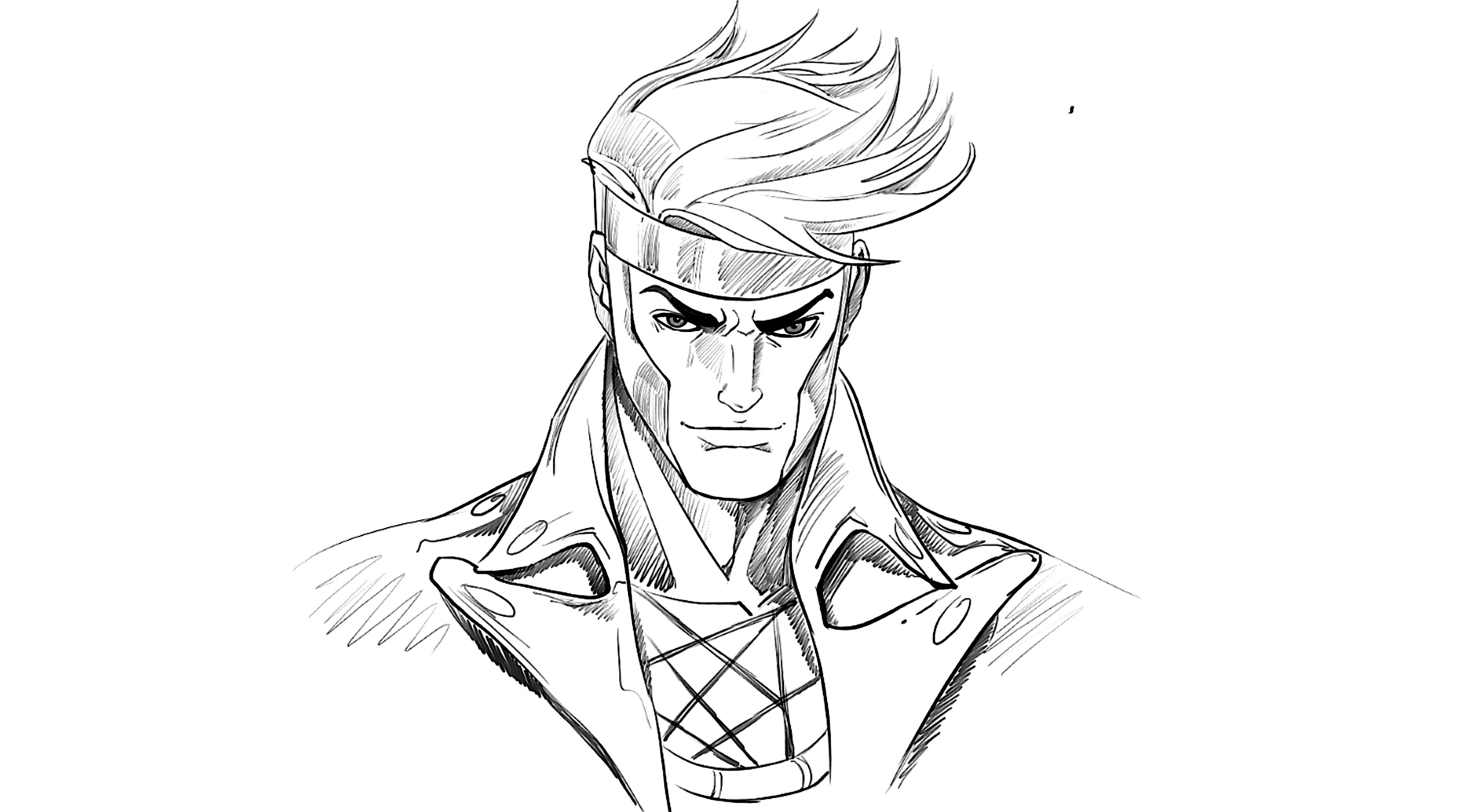 2992x1668 How To Draw Gambit From Marvel Comics - Gambit Sketch