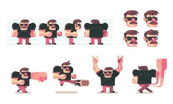 600x362 How To Design And Vector A Set Of Character Poses For A Video Game - Game Character Sketch