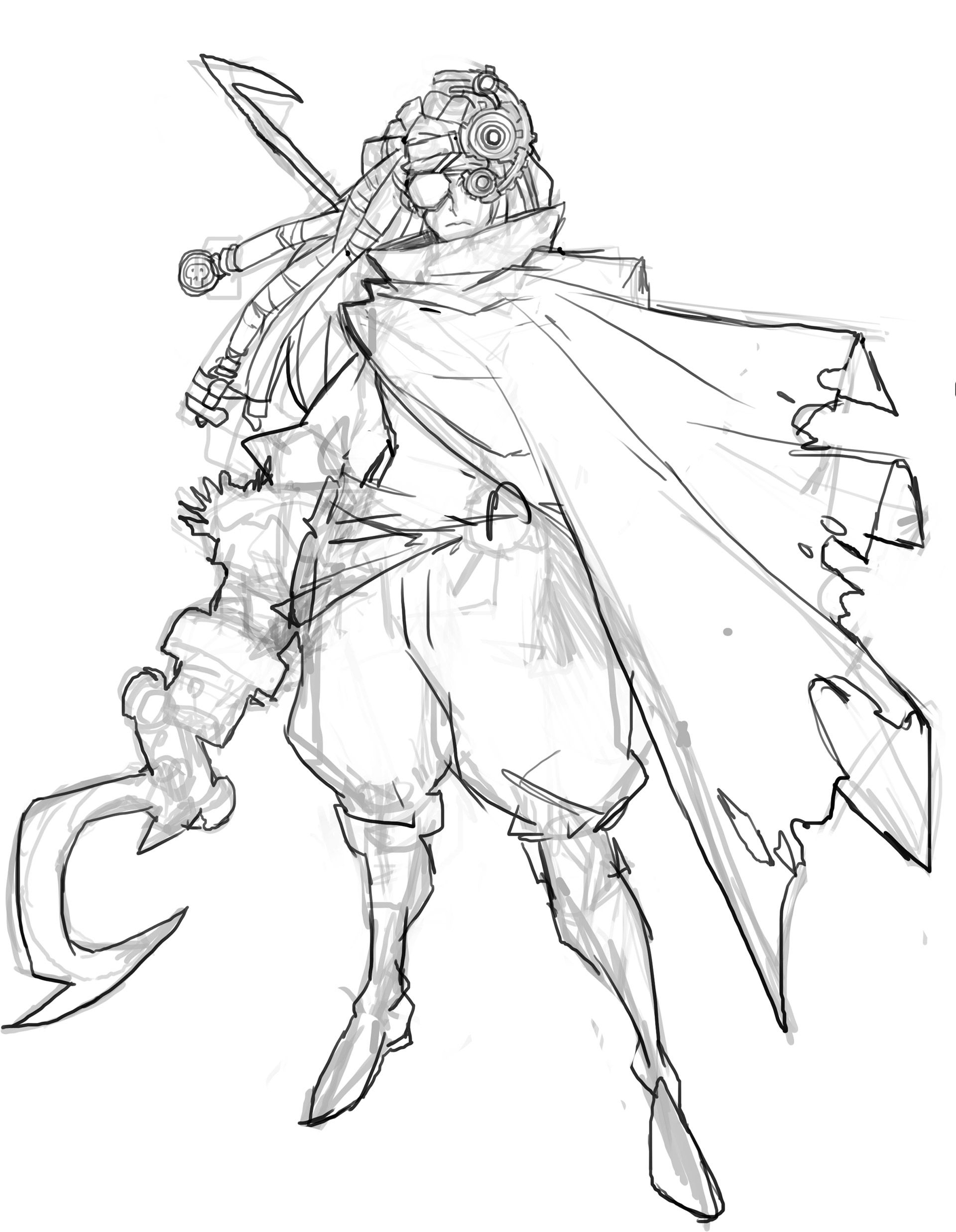 1920x2474 Video Game Concept Art Sketches - Game Character Sketch