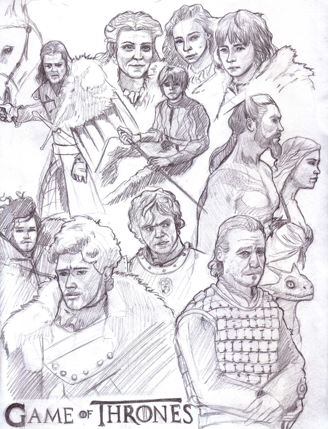 671x877 Game Of Thrones Sketches By Odysseus Up - Game Of Thrones Sketches
