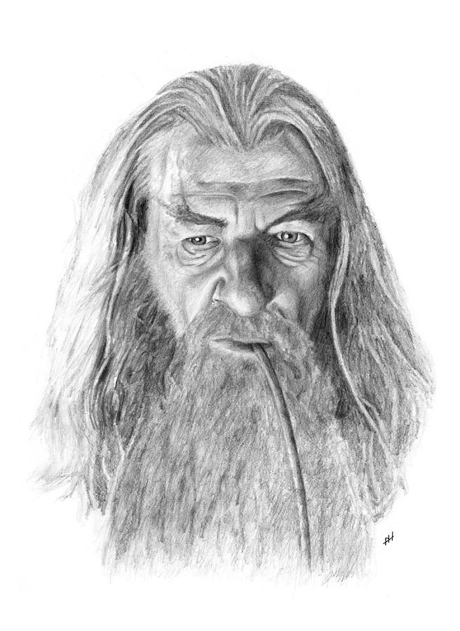 656x900 Gandalf Photo Realistic Pencil Drawing Drawing By Adam Hartley - Gandalf Sketch