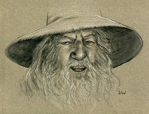 300x230 Gandalf The Lord Of The Rings Sketch Card Art Aceo By Jeff Ward Ebay - Gandalf Sketch