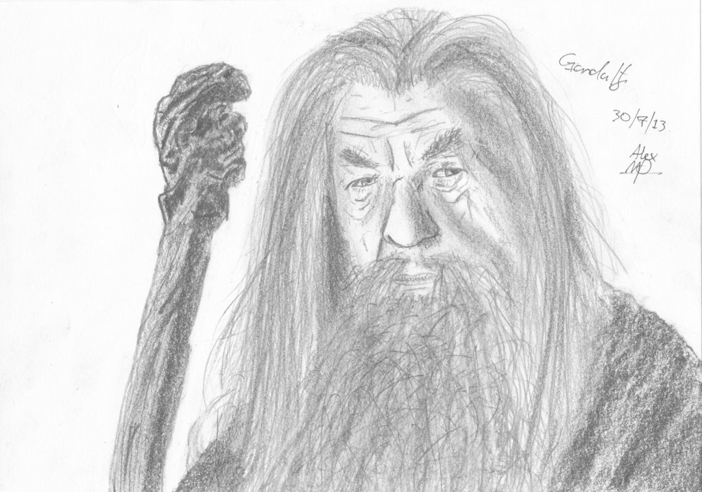 1024x718 Gandalf Sketchdrawing By Ampgraphicart - Gandalf Sketch