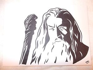 300x225 A4 Black Ink Marker Pen Sketch Drawing Ian Mckellen As Hobbit - Gandalf Sketch