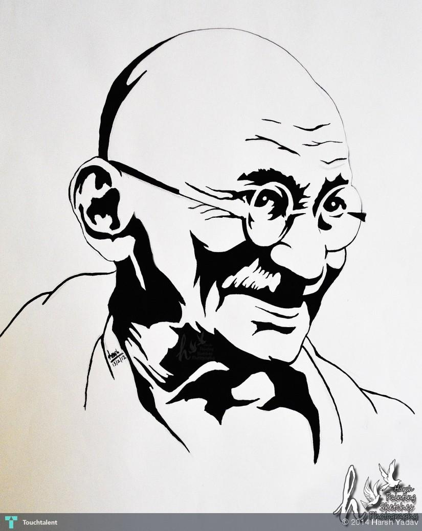 825x1039 Gandhi Pencil Sketch New Artist Mahatamagandhi Pencil Image How To - Gandhi Pencil Sketch