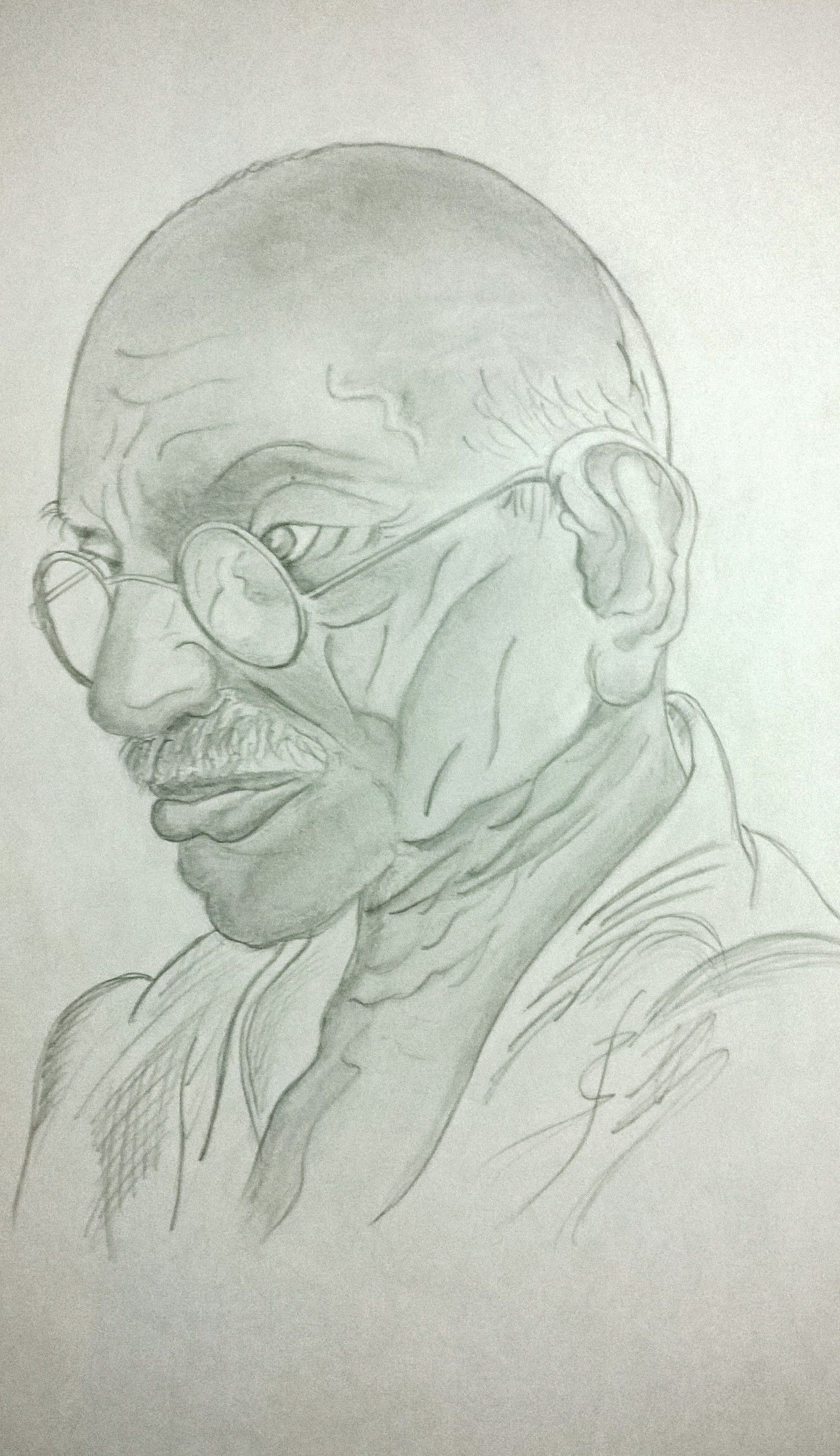 1391x2410 Mahatma Gandhi Pencil Art Pencil Art, Mahatma - Gandhi Pencil Sketch