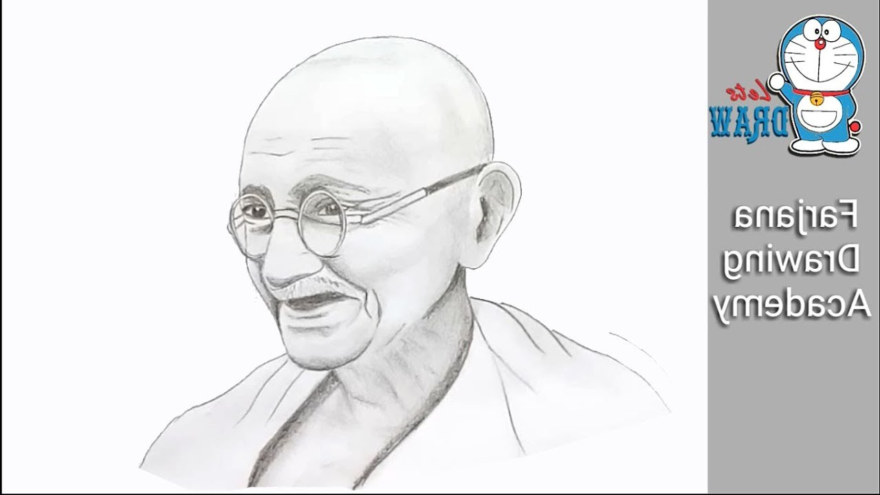 Gandhi Pencil Sketch at PaintingValley.com | Explore collection of ...